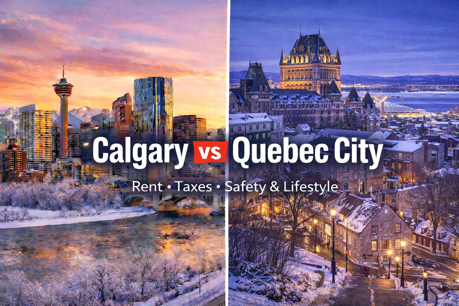 Calgary vs Quebec City: Rent, Taxes, Safety, and Lifestyle