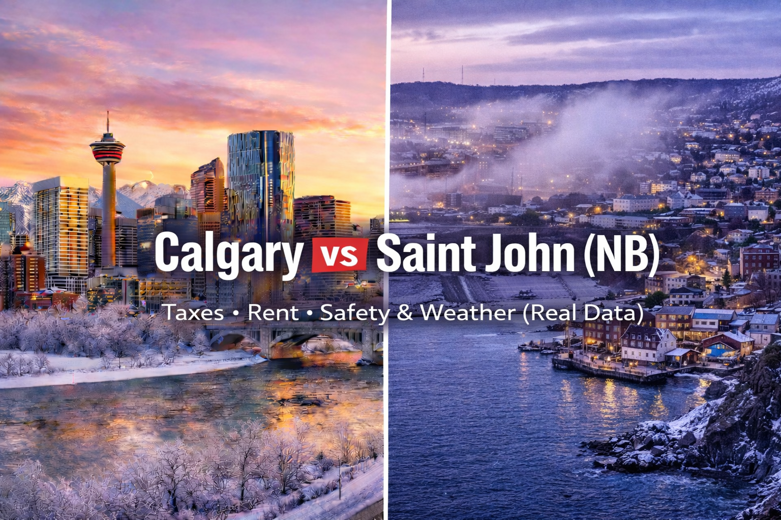 Calgary vs Saint John (NB): Taxes, Rent, Safety, and Weather (Real Numbers, Not Hype)
