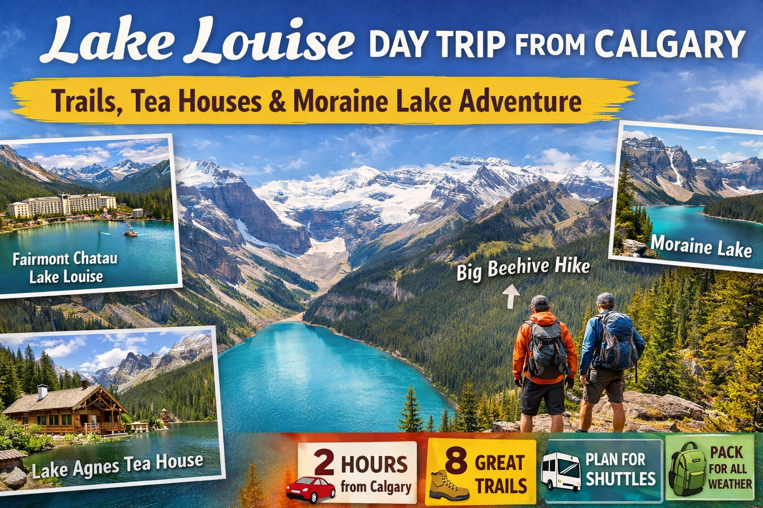 Lake Louise Day Trip from Calgary: Trails, Tea Houses, Moraine Lake & Practical Tips